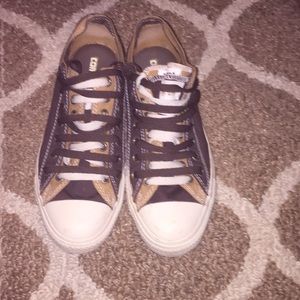 Converse brown and tan shoes.